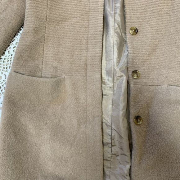 United Arrows Green Label Relax 100% Wool Round Collar Pea Coat Womens Sz 40 M - Picture 6 of 11